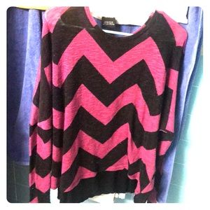 Chevron pink and black long sleeve